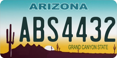 AZ license plate ABS4432