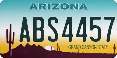 AZ license plate ABS4457