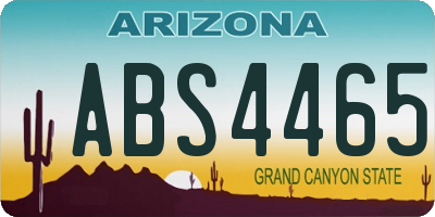 AZ license plate ABS4465