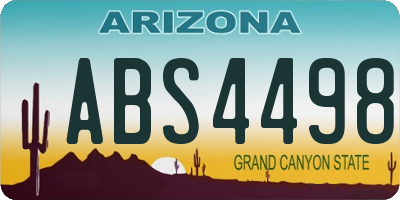 AZ license plate ABS4498