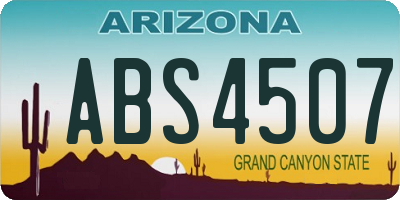 AZ license plate ABS4507