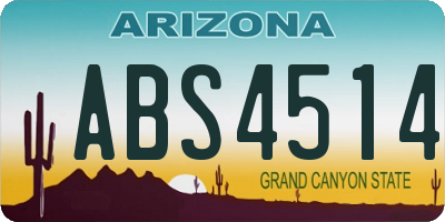 AZ license plate ABS4514