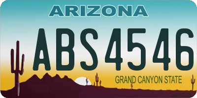 AZ license plate ABS4546
