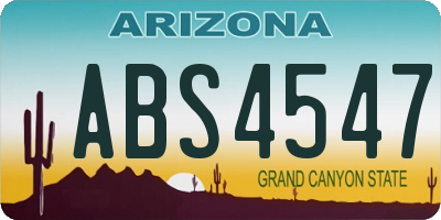 AZ license plate ABS4547