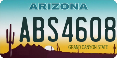 AZ license plate ABS4608