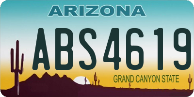 AZ license plate ABS4619