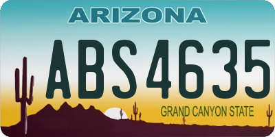 AZ license plate ABS4635