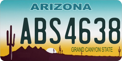 AZ license plate ABS4638