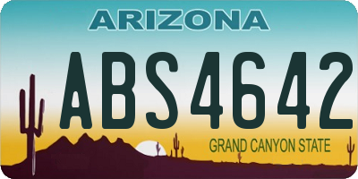 AZ license plate ABS4642