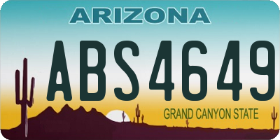 AZ license plate ABS4649