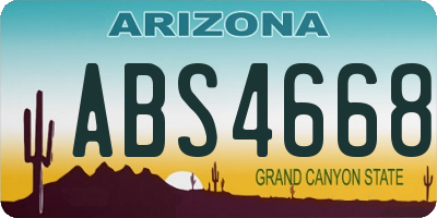 AZ license plate ABS4668