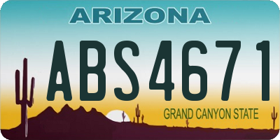 AZ license plate ABS4671