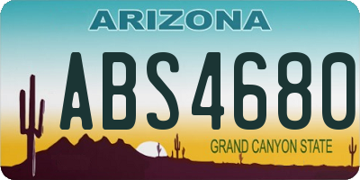 AZ license plate ABS4680