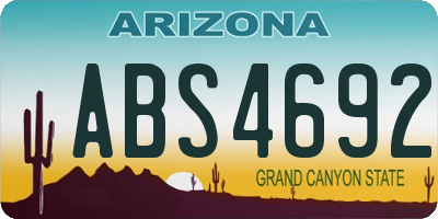 AZ license plate ABS4692