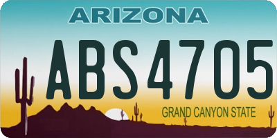 AZ license plate ABS4705