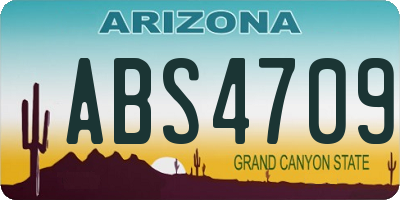 AZ license plate ABS4709