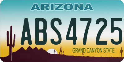 AZ license plate ABS4725