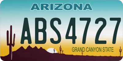 AZ license plate ABS4727