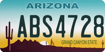 AZ license plate ABS4728