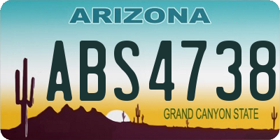 AZ license plate ABS4738