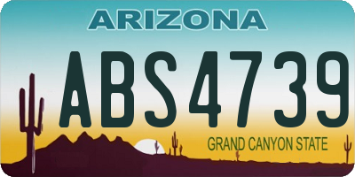 AZ license plate ABS4739