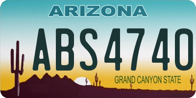 AZ license plate ABS4740