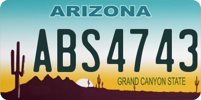 AZ license plate ABS4743