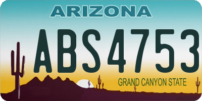 AZ license plate ABS4753