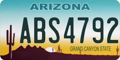 AZ license plate ABS4792