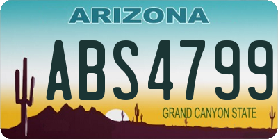 AZ license plate ABS4799
