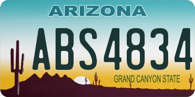 AZ license plate ABS4834