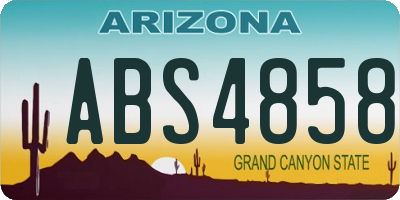 AZ license plate ABS4858