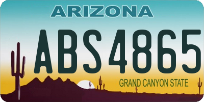 AZ license plate ABS4865