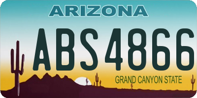 AZ license plate ABS4866
