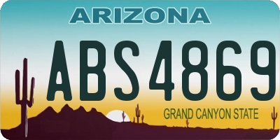 AZ license plate ABS4869