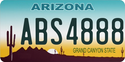 AZ license plate ABS4888