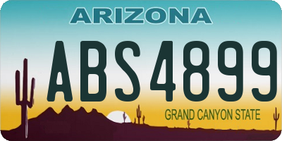 AZ license plate ABS4899