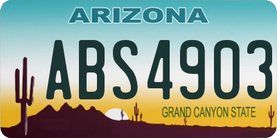 AZ license plate ABS4903