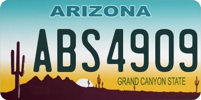 AZ license plate ABS4909