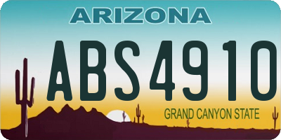 AZ license plate ABS4910