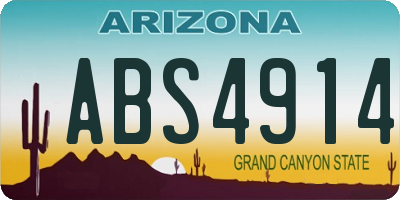 AZ license plate ABS4914