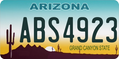 AZ license plate ABS4923