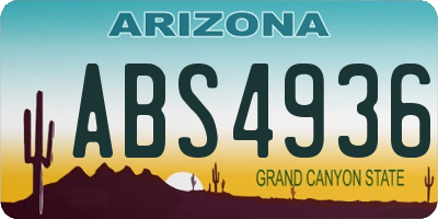 AZ license plate ABS4936