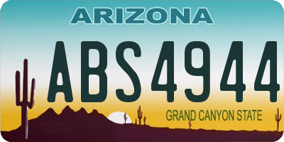 AZ license plate ABS4944
