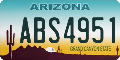 AZ license plate ABS4951