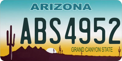 AZ license plate ABS4952