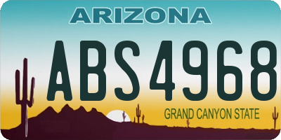 AZ license plate ABS4968