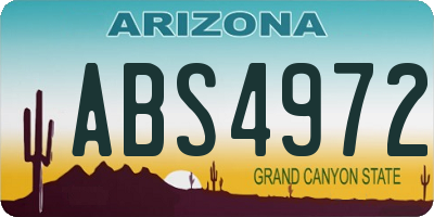 AZ license plate ABS4972