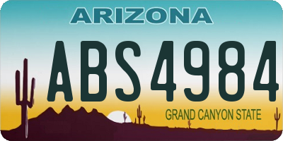 AZ license plate ABS4984