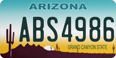 AZ license plate ABS4986